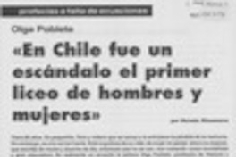 "En Chile fue un escándalo el primer liceo de hombres y mujeres"