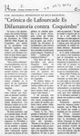 "Crónica de Lafourcade es difamatoria contra Coquimbo"  [artículo].