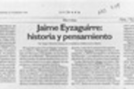 Jaime Eyzaguirre, historia y pensamiento