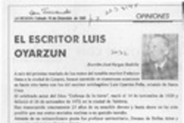 El escritor Luis Oyarzún  [artículo] José Vargas Badilla.
