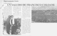 Un saludo de Francisco Coloane  [artículo] Baldo Araya Uribe.