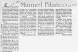 Manuel Blanco  [artículo] Miguel Laborde.