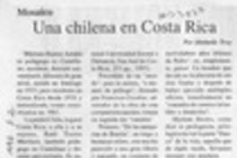Una chilena en Costa Rica  [artículo] Abelardo Troy.