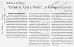 "Crónicas de azul y verde", de Enrique Bunster  [artículo] Amparo Pozo.