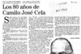 Los 80 años de Camilo José Cela  [artículo] Lautaro Robles.
