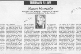 Nuestro historiador  [artículo] Jaime Lorza Rodríguez.