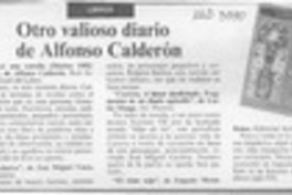 Otro valioso diario de Alfonso Calderón  [artículo] A. J. S. V.