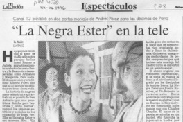 "La Negra Ester" en la tele  [artículo].
