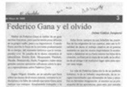 Federico Gana y el olvido  [artículo] Jaime Gatica Jorquera
