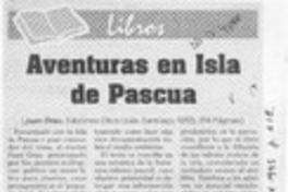 Aventuras en Isla de Pascua  [artículo].