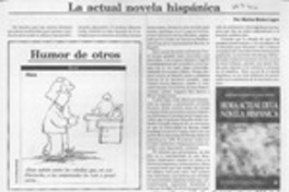 La actual novela hispánica  [artículo] Marino Muñoz Lagos.