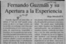Fernando Guzmán y su apertura a la experiencia  [artículo] Hugo Metzdorff N.