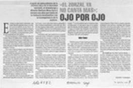 "El zorzal ya no canta más", ojo por ojo  [artículo] 1cAlejandra Costamagna.