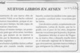 Nuevos libros en Aysén  [artículo].