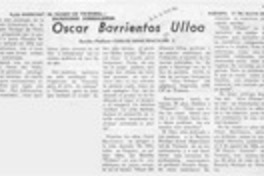 Oscar Barrientos Ulloa  [artículo] Carlos René Ibacache I.