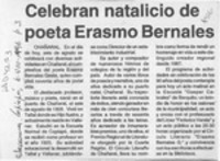 Celebran natalicio de poeta Erasmo Bernales  [artículo].