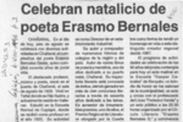 Celebran natalicio de poeta Erasmo Bernales  [artículo].