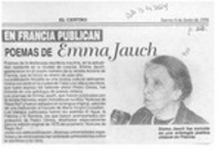 En Francia publican poemas de Emma Jauch  [artículo].