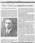 Omar Cáceres, un cauquenino ejemplar  [artículo] Víctor Pueyes Zúñiga.