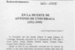 En la muerte de Antonio de Undurraga (1911-1995)  [artículo] León Ocqueteaux Díaz.
