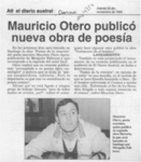 Mauricio Otero publicó nueva obra de poesía  [artículo].