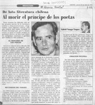 De luto literatura chilena al morir el príncipe de los poetas  [artículo] Gabriel Venegas Vásquez