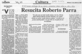 Resucita Roberto Parra  [artículo] María Eugenia Meza B.