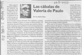 Las cábalas de Valeria de Paulo  [artículo] Luis Merino Reyes.