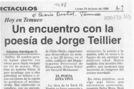 Un encuentro con la poesía de Jorge Teillier  [artículo] Eduardo Henríquez O.