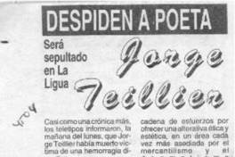Despiden a poeta Jorge Teillier  [artículo].