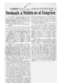 Homenaje a Violeta en el Congreso  [artículo].