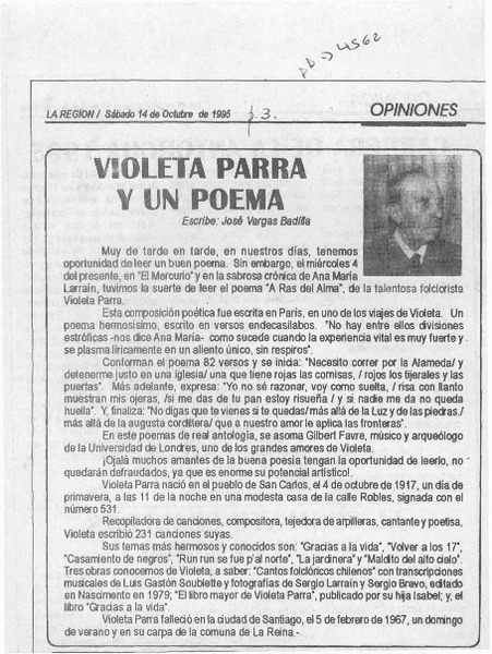 Violeta Parra y un poema