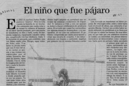 El niño que fue pájaro  [artículo] Víctor Rojas Farías.