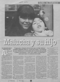 Malucha y su hijo  [artículo] Claudia González Abramovich.