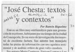 "José Chesta, textos y contextos"