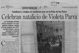 Celebran natalicio de Violeta Parra  [artículo] R. L.