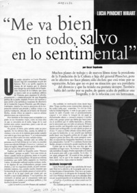 "Me va bien en todo, salvo en lo sentimental"  [artículo] Oscar Sepúlveda.