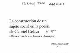 La construcción de un sujeto en la poesía de Gabriel Celaya  [artículo] Laura Scarano.