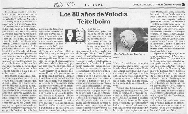 Los 80 años de Volodia Teitelboim  [artículo] Filebo.