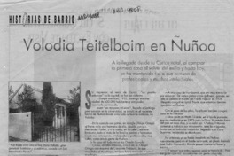Volodia Teitelboim en Ñuñoa  [artículo] Miguel Laborde.