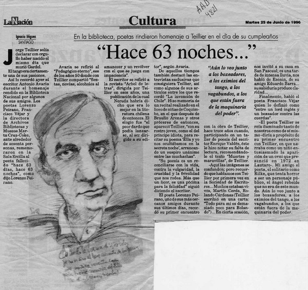 "Hace 63 noches --"  [artículo] Ignacio Iñíguez.