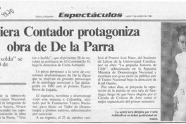 Javiera Contador protagoniza obra de De la Parra