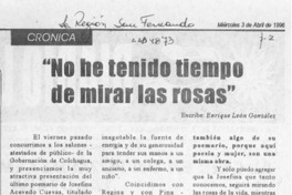 "No he tenido tiempo de mirar las rosas"  [artículo] Enrique León González.