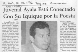Juvenal Ayala está conectado con su Iquique por la poesía