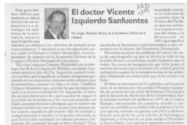 El doctor Vicente Izquierdo Sanfuentes  [artículo] Sergio Martínez Baeza.