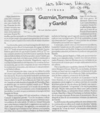 Guzmán, Torrealba y Gardel  [artículo] Luis Sánchez Latorre.