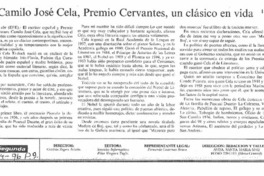 Camilo José Cela, Premio Cervantes, un clásico en vida  [artículo].