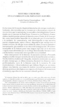 Historia y memoria en la narrativa de Fernando Alegría