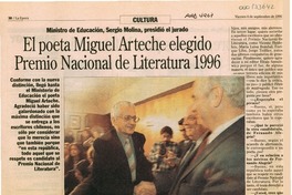 El poeta Miguel Arteche elegido Premio Nacional de Literatura 1996
