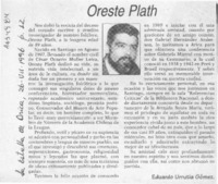 Oreste Plath  [artículo] Eduardo Urrutia Gómez.